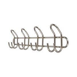 PERCHERO DE ACERO NIQUELADO CON 8 GANCHOS