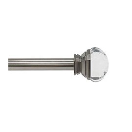 SET DE CORTINERO AJUSTABLE SIMPLE ESTILO CUADRADO DE CRISTAL DE 182 A 365 CM PLATA NÍQUEL CEPILLADO