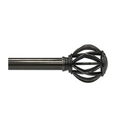 SET PREMIUM DE CORTINERO AJUSTABLE SIMPLE ESTILO JAULA DE 182 A 365 CM GRIS ESTAÑO