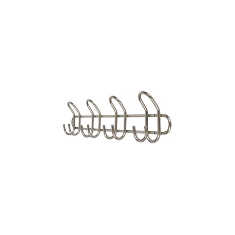 PERCHERO DE ACERO NIQUELADO CON 8 GANCHOS