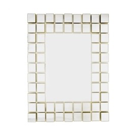 ESPEJO DECORATIVO RECTANGULAR RELIEVE DE CUADROS DE 74 X 55.5 CM