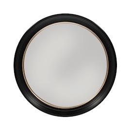 ESPEJO REDONDO GRANDE NEGRO CON DORADO 60 CM