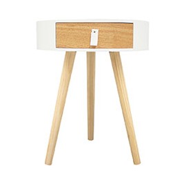 MESA LATERAL TREND BLANCA CON CAJON 40 X 51 X 40 CM