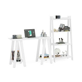 COMBO DELTA MESA Y LIBRERO EN MDP BLANCO