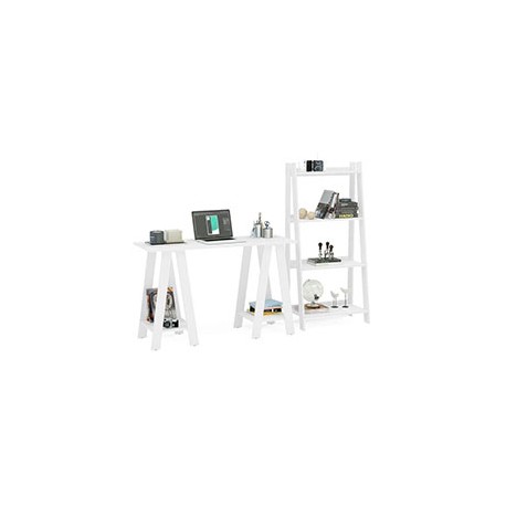 COMBO DELTA MESA Y LIBRERO EN MDP BLANCO