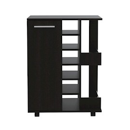 ESTANTE CARRO BAR DE MELAMINA 80 X 60 X 38 CM CHOCOLATE