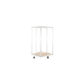 CANCEL ESCUADRA HASTA 2.00 X ALTURA 1.85M. PLÁSTICO TRANSPARENTE CON ALUMINIO BLANCO CIERRE EN ESQUINA