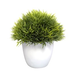 PLANTA DECORATIVA PASTO CORTO ARTIFICIAL BLANCO 17 X 14 CM