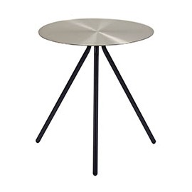 MESA LATERAL DISCO PLATA 45 X 49.5 X 45 CM