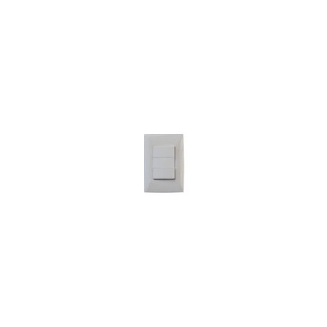 DOS INTERRUPTORES SENCILLOS Y 1 INTERRUPTOR 3 VÍAS BLANCO