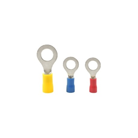 TERMINALES AISLADAS TIPO ANILLO CALIBRE 14, 12 Y 10 AWG VARIOS COLORES DROF 12 PIEZAS