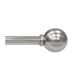 SET DE CORTINERO AJUSTABLE SIMPLE ESTILO BOLA DE 120 A 210 CM PLATA NÍQUEL CEPILLADO