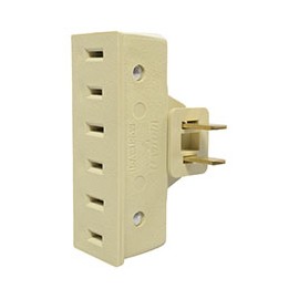 ADAPTADOR GIRATORIO TRIPLE 125 VOLTS MARFIL LEVITON