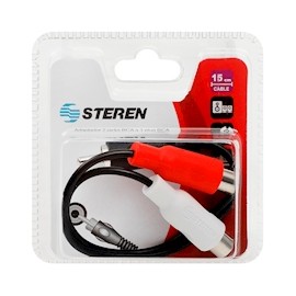 ADAPTADOR 2 JACKS RCA A 1 PLUG RCA NEGRO