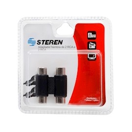 ADAPTADOR DE 2 JACKS A 2 JACKS NEGRO