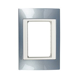 PLACA DE 3 MÓDULOS PLÁSTICO AZUL