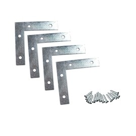 PLACA DE UNIÓN "L" DE 8.8 X 8.8 X .2 CM PLATA DE 4 PIEZAS