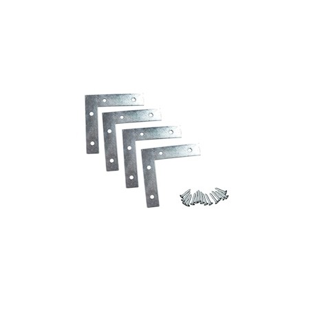 PLACA DE UNIÓN "L" DE 8.8 X 8.8 X .2 CM PLATA DE 4 PIEZAS