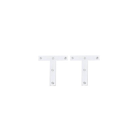 PLACA DE UNIÓN "T" DE 10.1 X 10.1 CM PLATA 2 PIEZAS