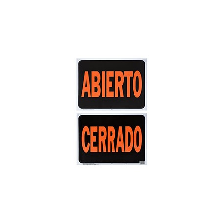 LETRERO DE PLÁSTICO PARA PARED CERRADO/ABIERTO 36.5 X 47 CM
