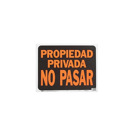 LETRERO DE PLÁSTICO PARA PARED "PROPIEDAD PRIVADA" DE 47 X 37 CM