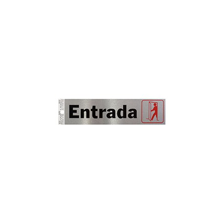 LETRERO DE ALUMINIO PARA PARED ENTRADA 5 X 20.5 CM