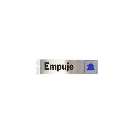 LETRERO DE ALUMINIO PARA PARED "EMPUJE" DE 20.3 X 5.1 CM