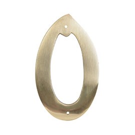 NÚMERO 0 EN LATÓN SÓLIDO 10.16 CM