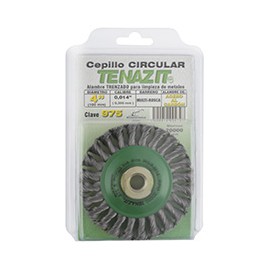 CEPILLO CIRCULAR DE ALAMBRE TRENZADO 4 PULGADAS VERDE