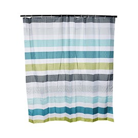 CORTINA PARA BAÑO STRIPE AQUA 180 X 180 CM AZUL MENYRE