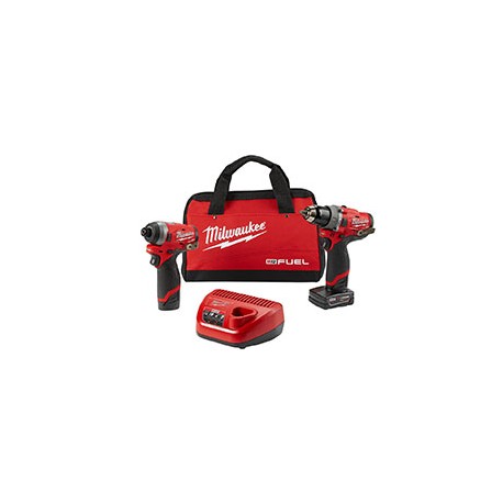 M12 FUEL COMBO ROTOMARTILLO 1/2" Y ATORNILLADOR DE IMPACTO 1/4" DE 12V, 1 BAT DE 4.0AH., 1 DE 2.0AH