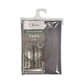 CORTINA PARA BAÑO GANCHO MÁGICO DPARIS 200 X 200 CM GRIS MENYRE
