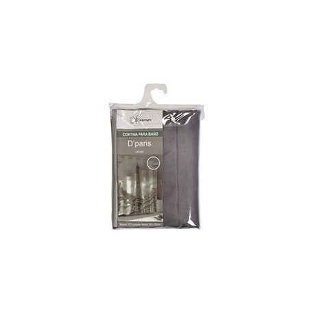 CORTINA PARA BAÑO GANCHO MÁGICO DPARIS 200 X 200 CM GRIS MENYRE