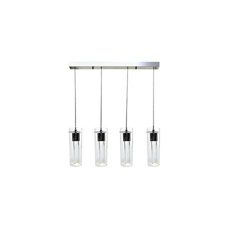 LUMINARIO LED MODERNO CROMADO CON 4 LUCES CÁLIDAS