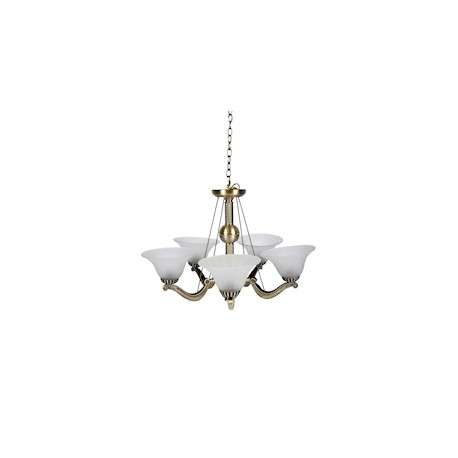 LÁMPARA COLGANTE DE ACERO 5 LUCES