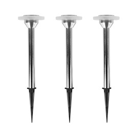 LÁMPARA DE ESTACA LED ALUMINIO LUZ BLANCA FRÍA 3 PIEZAS