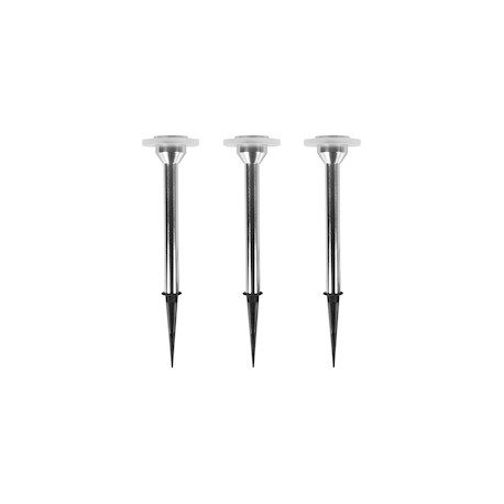 LÁMPARA DE ESTACA LED ALUMINIO LUZ BLANCA FRÍA 3 PIEZAS