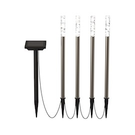 LÁMPARA EXTERIOR DE ESTÁCA BRILLANTE 4 LUCES FRÍAS