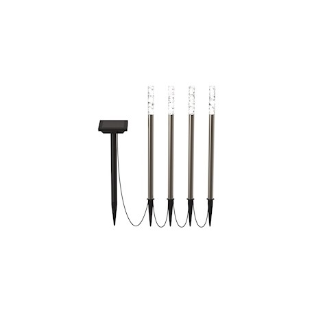 LÁMPARA EXTERIOR DE ESTÁCA BRILLANTE 4 LUCES FRÍAS