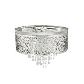 LÁMPARA DE TECHO PLAFÓN LEXIS HALÓGENO 30 X 40 CM PLATA