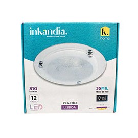 LÁMPARA DE TECHO LISBOA LED 12 WATTS DE 26 CM BLANCO