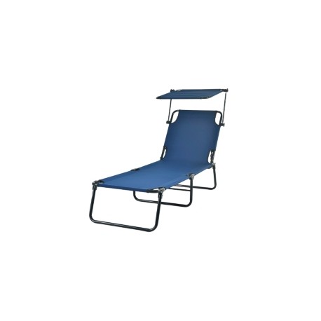 CAMASTRO DE PLAYA RECLINABLE Y PLEGABLE AZUL 188 X 56 X 29 CM