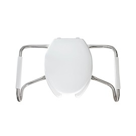 ASIENTO PARA BAÑO PLÁSTICO ALARGADO CON BRAZOS DE ACERO INOXIDABLE BEMIS