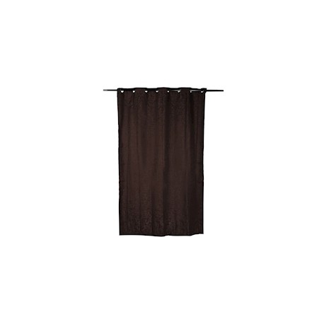 CORTINA DE JACQUARD CON ARILLOS POLIÉSTER CAFÉ 210 X 140 CM