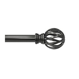 SET DE CORTINERO AJUSTABLE SIMPLE ESTILO ESFERA EN BARRAS DE 167 A 304 CM GRIS ESTAÑO