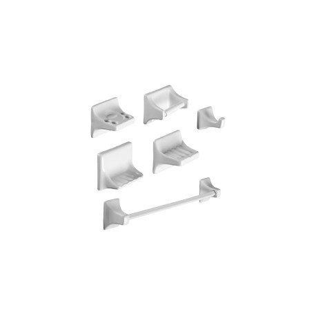 JUEGO DE ACCESORIOS CERÁMICA 6 PIEZAS BLANCO