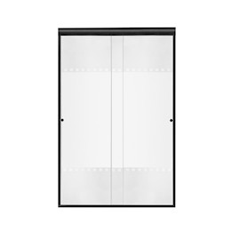 CANCEL PARA BAÑO RECTANGULAR CRISTAL TEMPLADO NEGRO DOBLE CORREDIZO DE 141 HASTA 145 X 187 CM