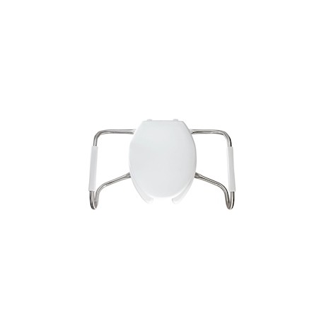 ASIENTO PARA BAÑO PLÁSTICO ALARGADO CON BRAZOS DE ACERO INOXIDABLE BEMIS