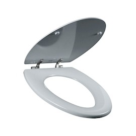 ASIENTO PARA BAÑO MADERA ALARGADO BLANCO FRENTE CERRADO BEMIS