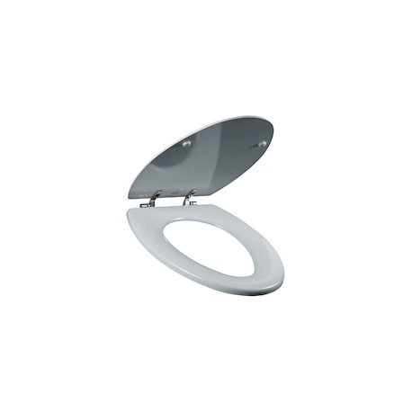 ASIENTO PARA BAÑO MADERA ALARGADO BLANCO FRENTE CERRADO BEMIS